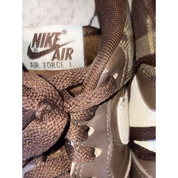 Nike AIR FORCE 1'07 MEN'S LX CACAO PLAID CASUAL BROWN IVORY DV0791-200 SIZE 10.5 - Picture 7 of 16